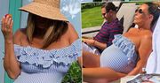 Małgorzata Rozenek w ciąży i po porodzie w tym samym kostiumie kąpielowym z H&M. Różnice w sylwetce widać gołym okiem