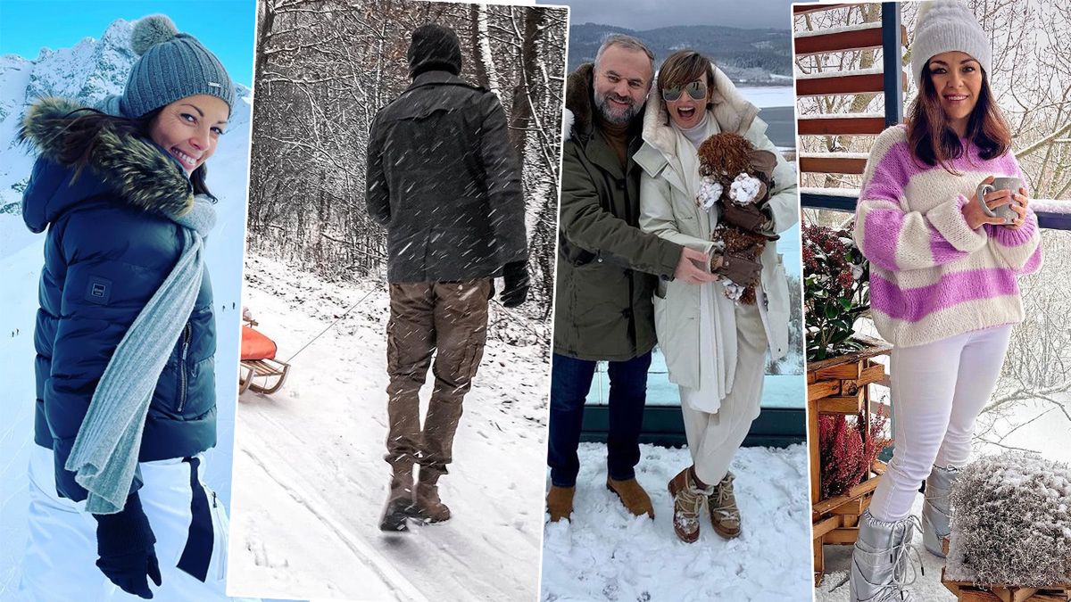 Cichopek pozdrawia z balkonu, a Kożuchowska ze spaceru z synem. Gwiazdy wpadły w szał zimowego fotografowania