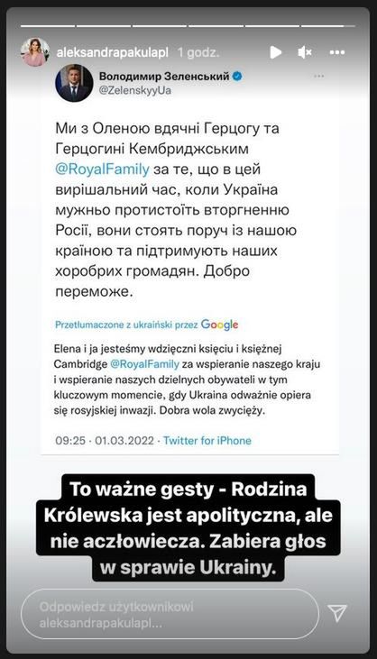 Aleksandra Pakuła o postawie rodziny królewskiej wobec Ukrainy