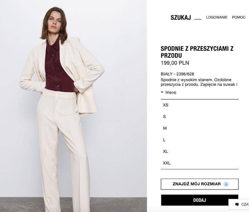 Biały garnitur – Zara