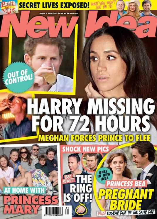 New Idea donosi o zniknięciu księcia Harry'ego