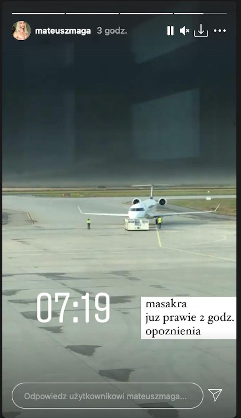 Mateusz Maga miał problemy na lotnisku