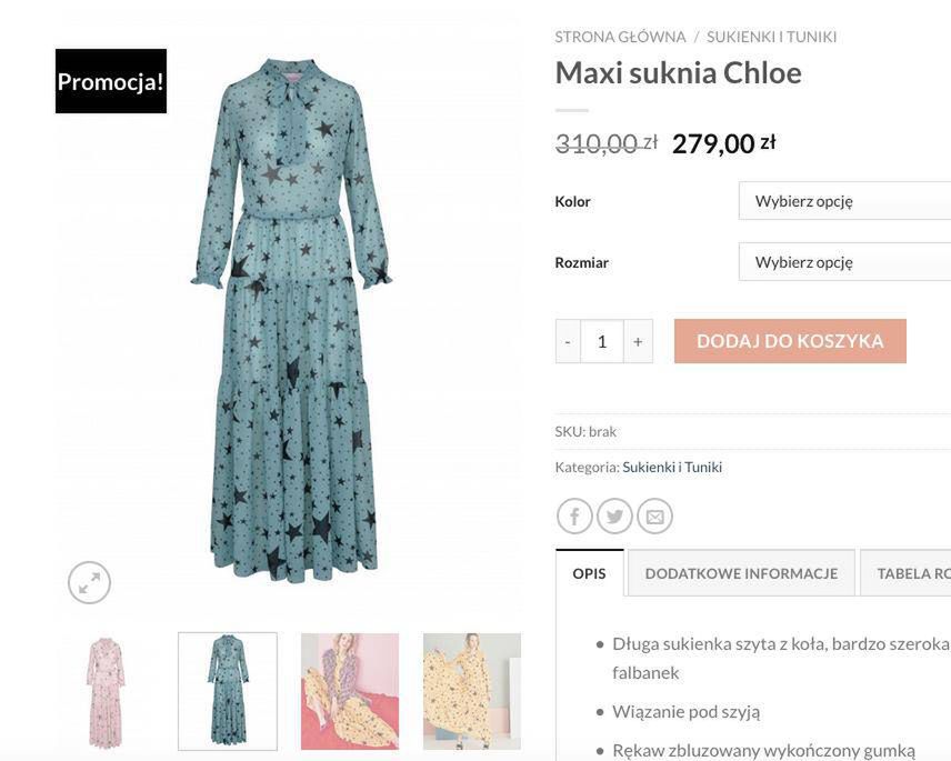 Niebieska sukienka w gwiazdki