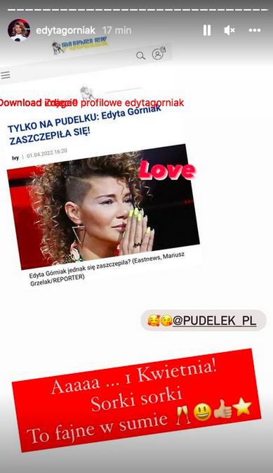 Edyta Górniak zaszczepiła się? Komentarz gwiazdy