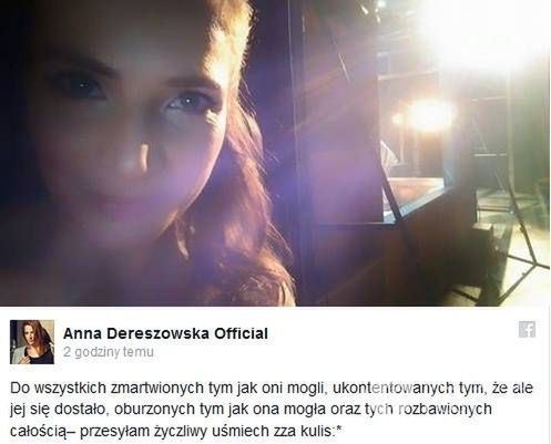 Anna Dereszowska skomentowała Roast Kuby Wojewódzkiego na swoim Facebooku