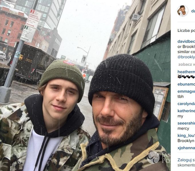David i Brooklyn Beckham - wspólne selfie