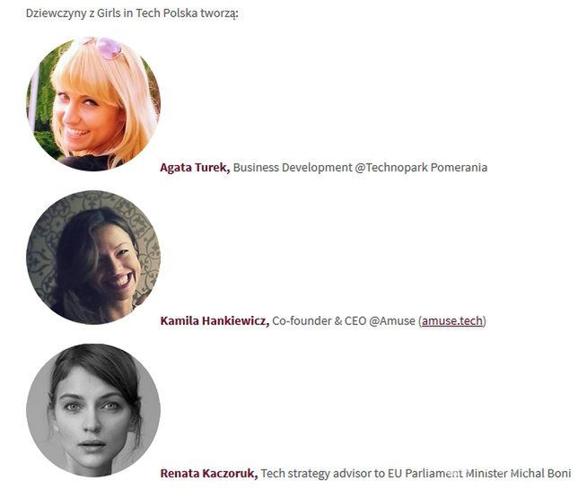 Renata Kaczoruk udziela się społecznie /screen ze strony organizacji Girls in Tech