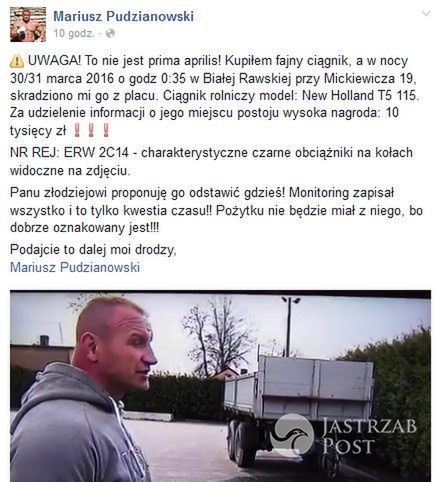 Mariusz Pudzianowski padł ofiarą złodziei