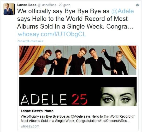 Członkowie NSync skomentowali rekord Adele