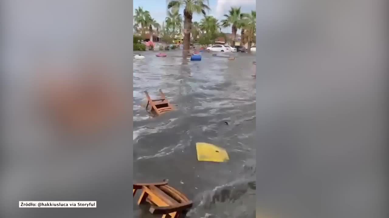 Tsunami w Grecji i Turcji. Przybrzeżne miejscowości zalane