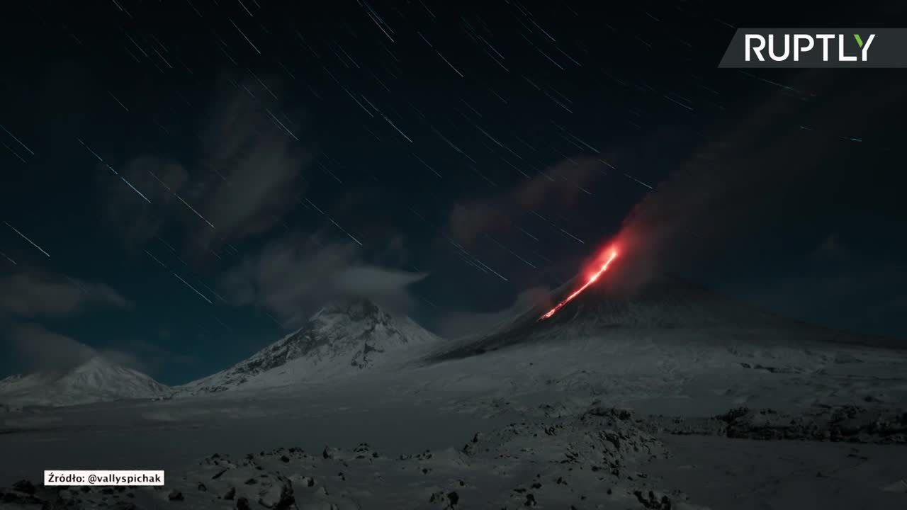 Erupcja największego rosyjskiego wulkanu na Kamczatce