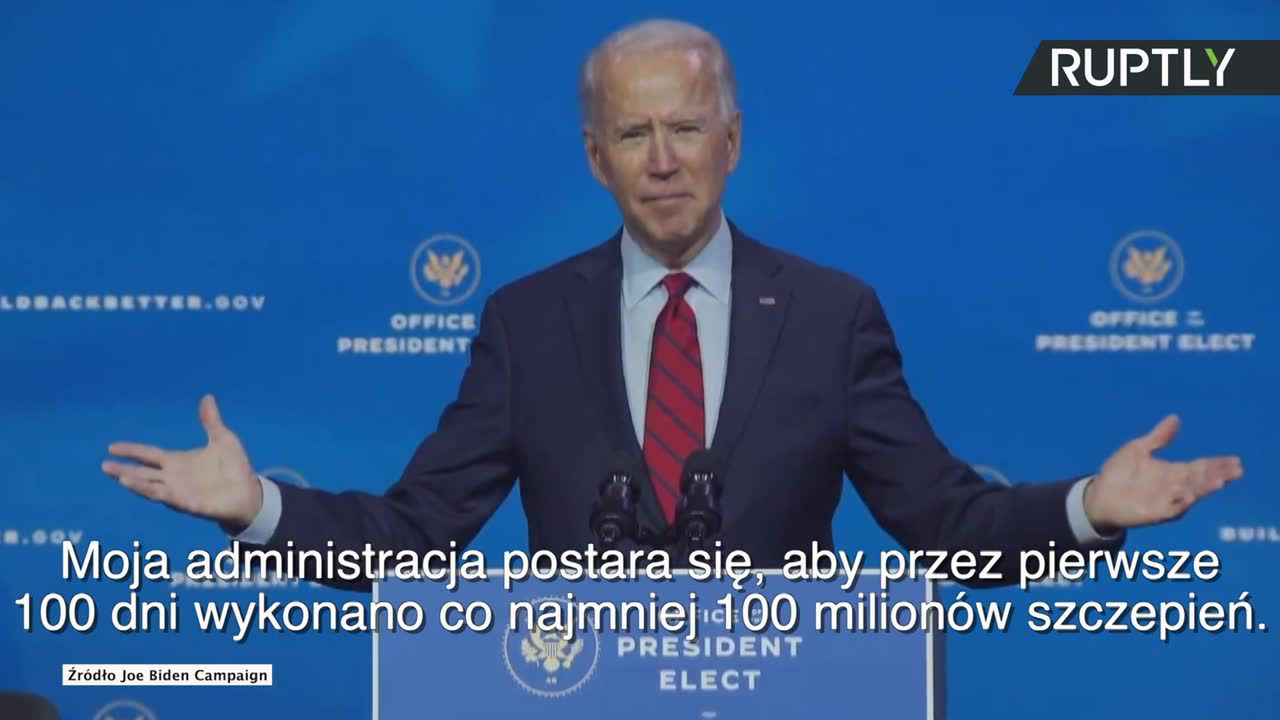 J. Biden: 100 milionów szczepień w pierwsze 100 dni