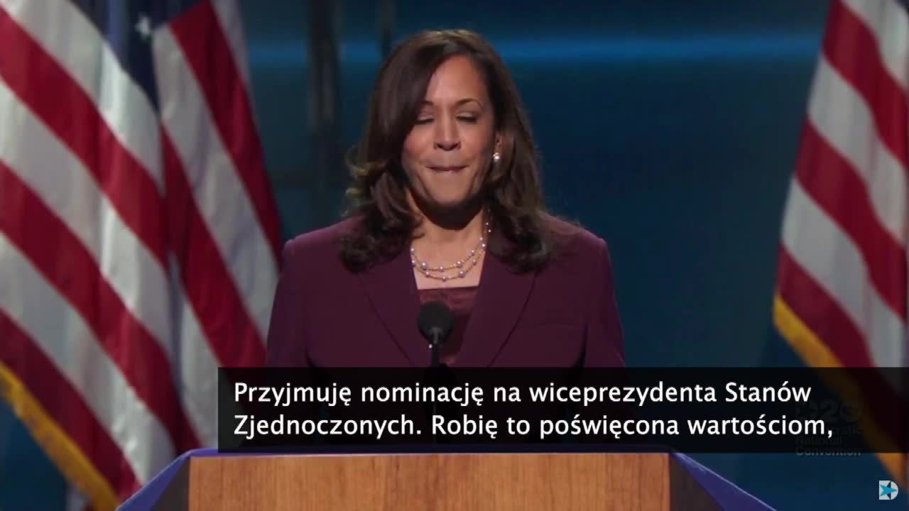 K. Harris przyjęła nominację na wiceprezydenta. Konwencja Partii Demokratycznej przed wyborami