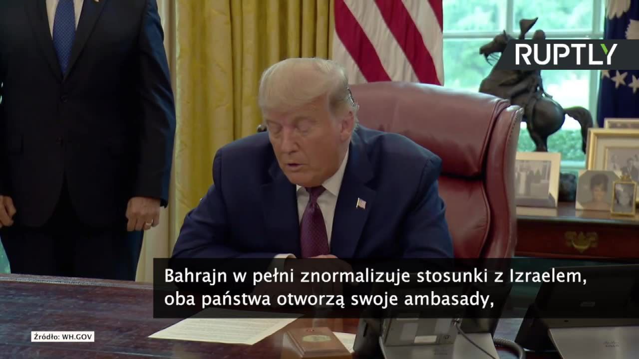 Trump ogłosił nawiązanie stosunków dyplomatycznych między Bahrajnem i Izraelem