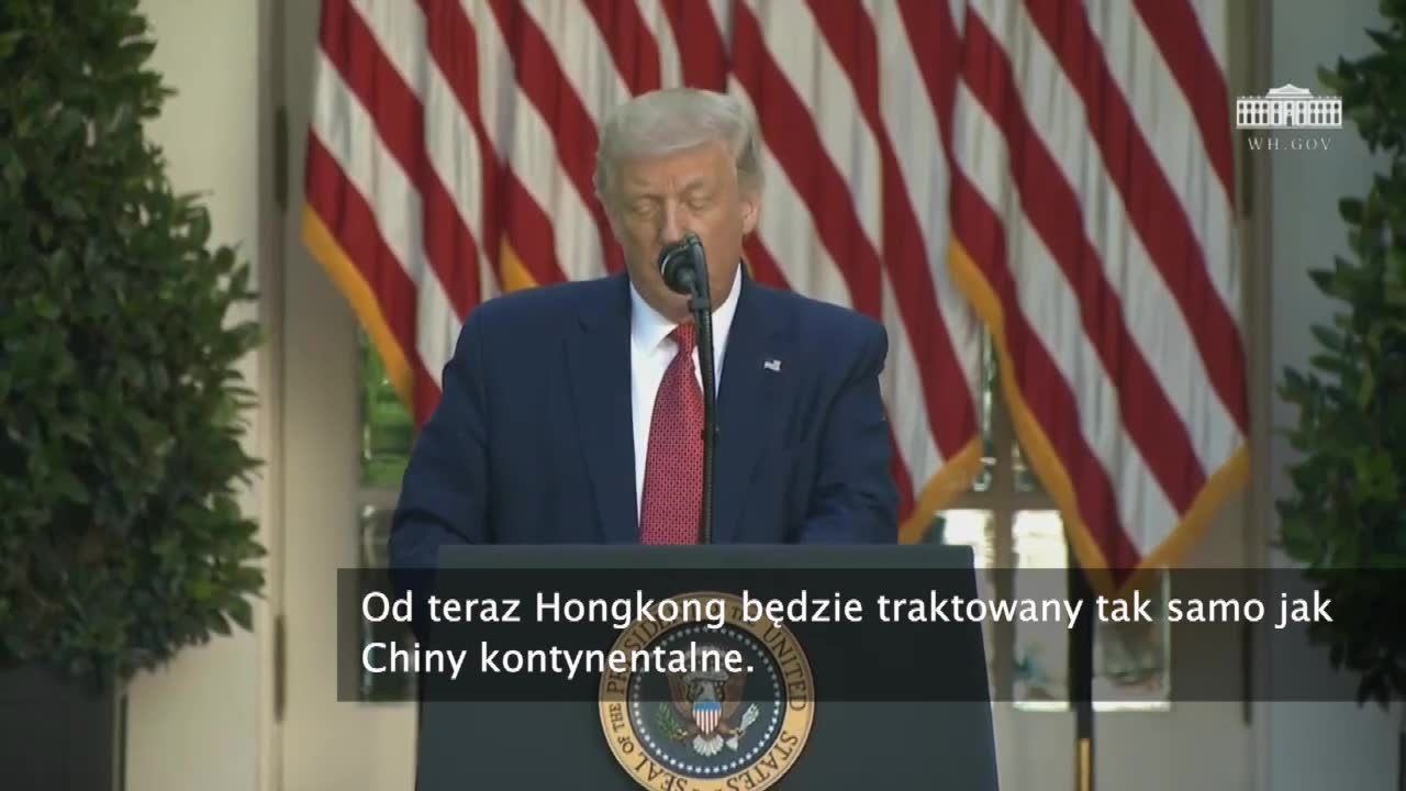 Hongkong nie będzie już traktowany w sposób uprzywilejowany przez USA