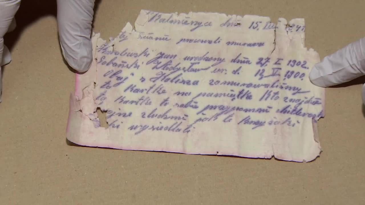 List w butelce napisany w 1941 r. przez pracowników przymusowych znaleziony podczas remontu stacji w Nowych Skalmierzycach