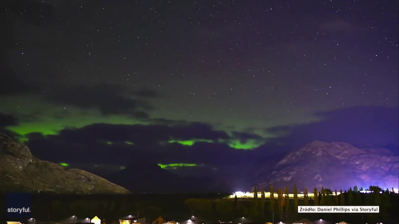 Spektakularna zorza polarna nad Nową Zelandią