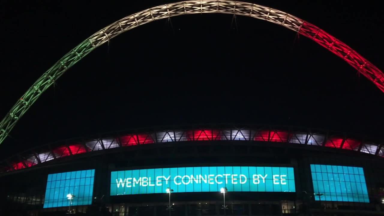 Mecz Anglia – Włochy nie doszedł do skutku, lecz na łuku stadionu Wembley wyświetlono barwy flagi Italii