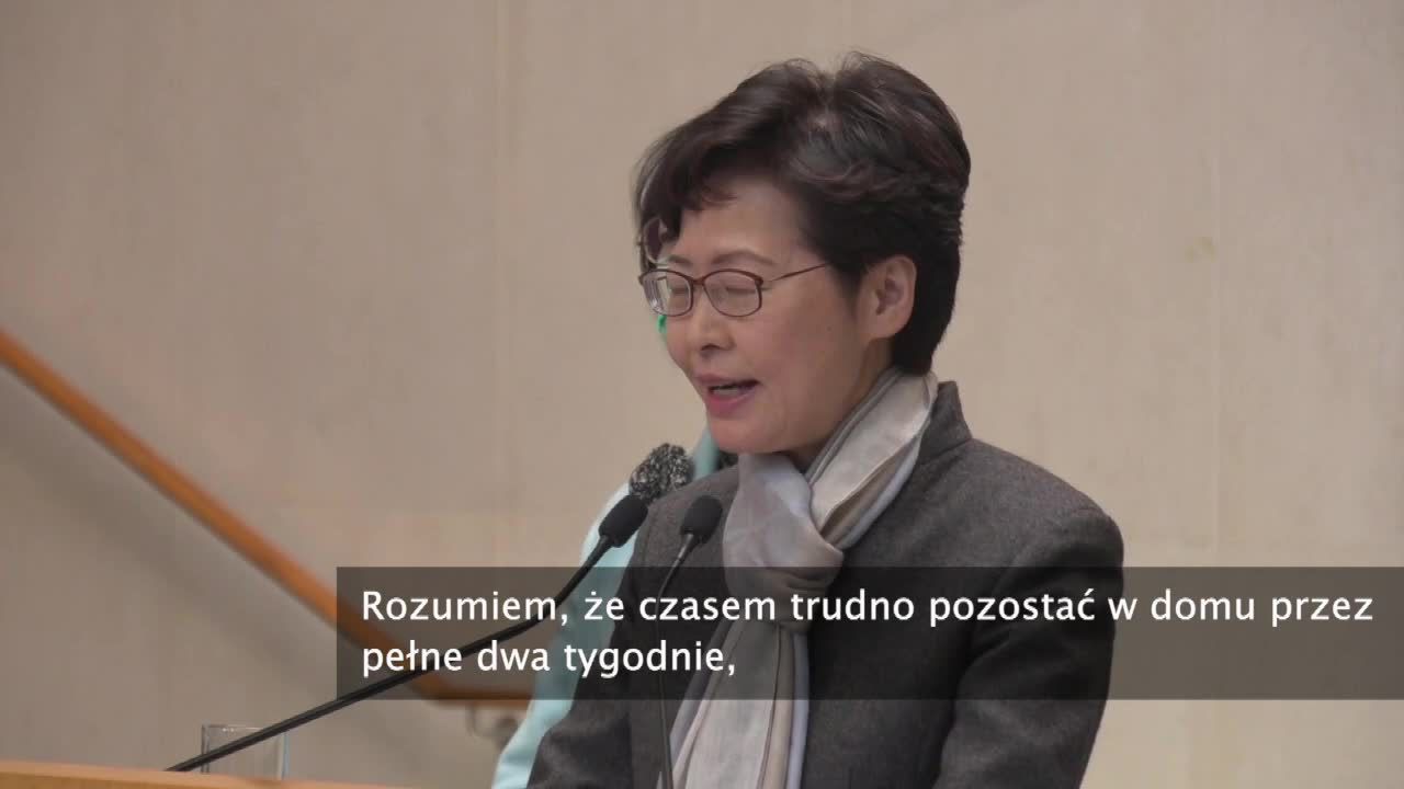 C. Lam apeluje do mieszkańców Hongkongu o pozostanie w domach. Ma to pomóc w walce z koronawirusem