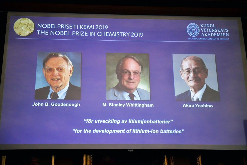 Nobel 2019 z chemii za akumulatory litowo-jonowe