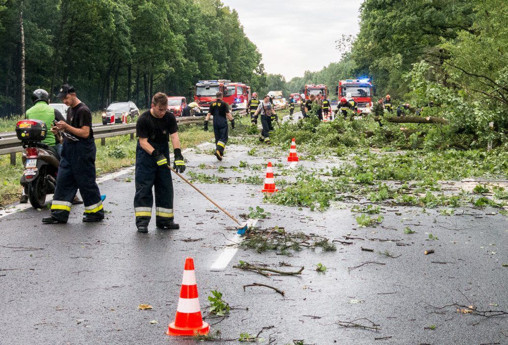 PSP: 901 interwencji związanych z usuwaniem skutków burz