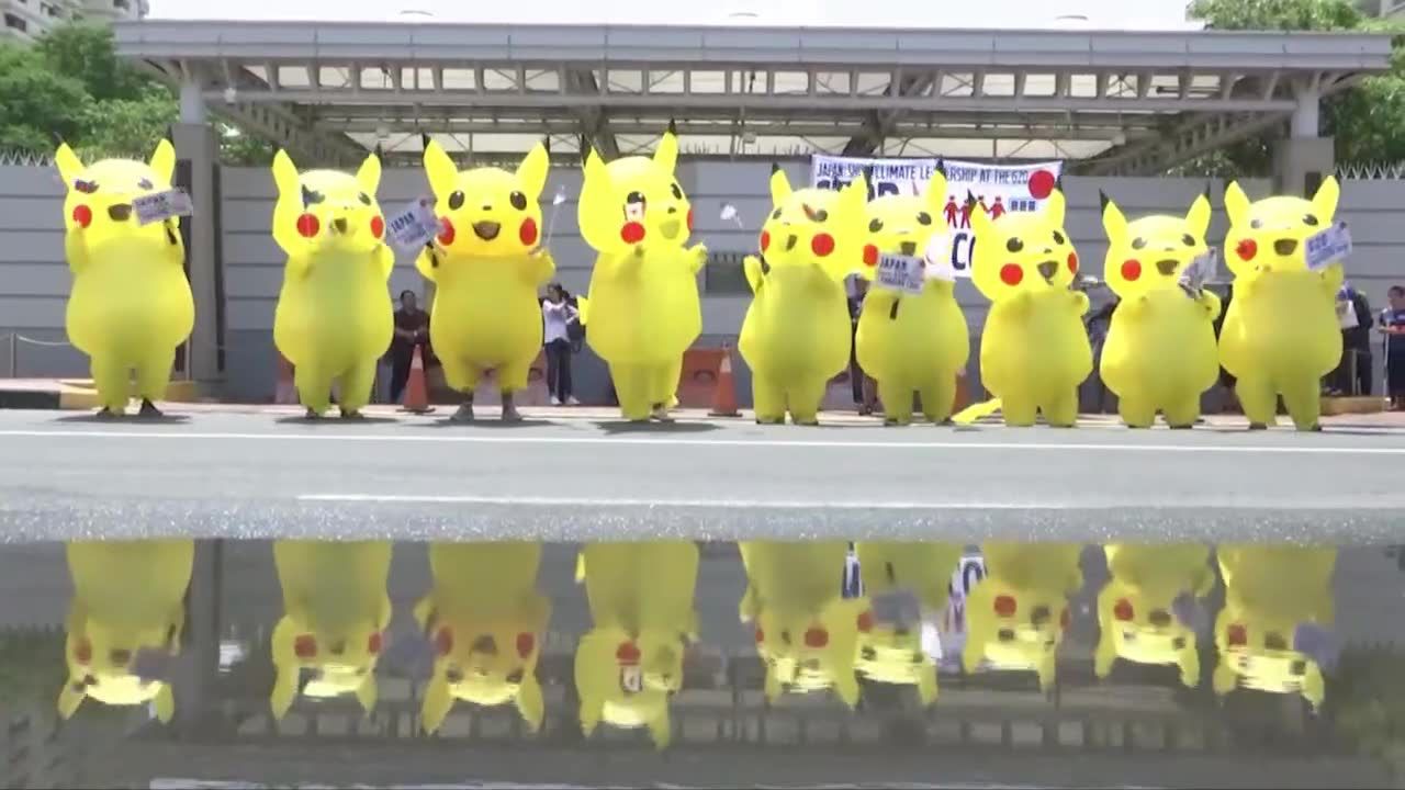 Pikachu przeciwko wykorzystywaniu węgla w Japonii. Protest ekologów przed szczytem G20