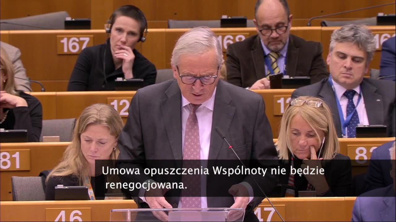 J.-C. Juncker: Wynegocjowana umowa opuszczenia Wspólnoty przez Wielką Brytanię pozostaje jedynym i najlepszym wyjściem