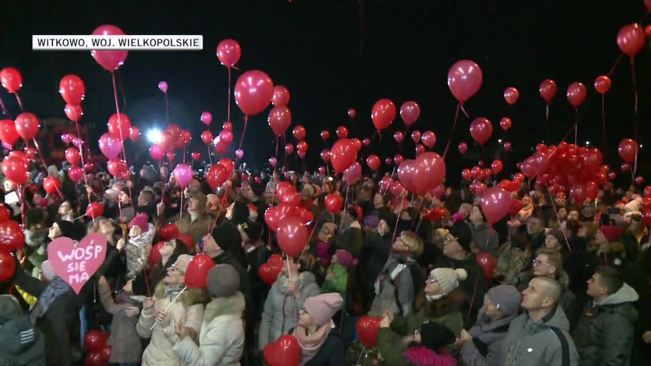 Balony w kształcie serc poleciały do nieba. Podziękowanie i wsparcie dla twórcy WOŚP