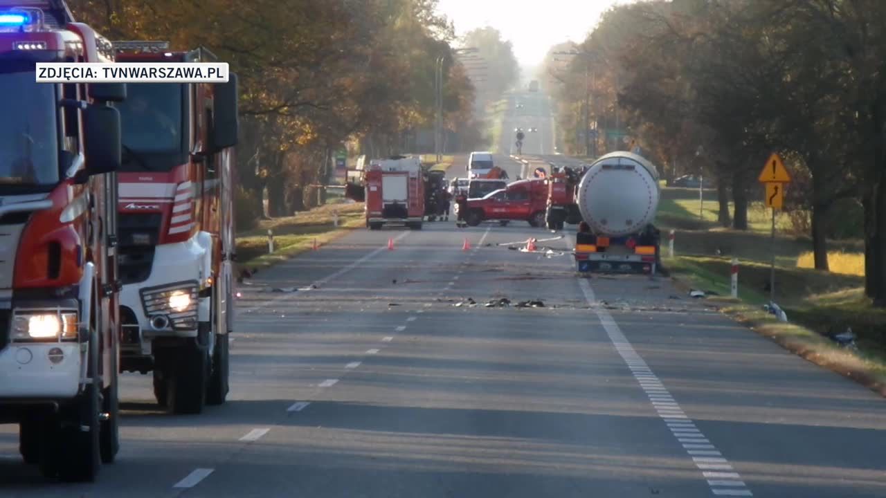 Zderzenie cysterny z ciężarówką pod Mińskiem Mazowieckim. Doszło do wycieku gazu