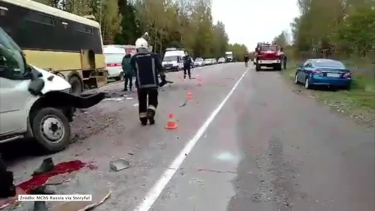 Dziesiątki zabitych i rannych w wypadku drogowym w Rosji. Autobus zderzył się z minibusem