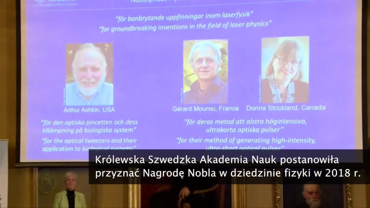 Nobel z fizyki za badania nad laserami. Wśród nagrodzonych najstarszy laureat w historii oraz pierwsza kobieta w tej dziedzinie od 55 lat