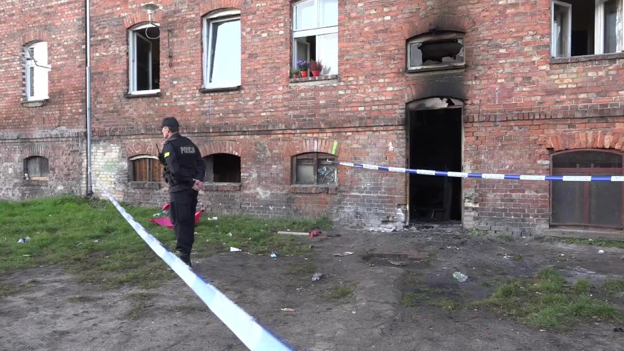 Pożar budynku wielorodzinnego w Lęborku