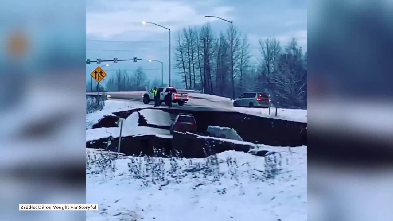 Silne trzęsienie ziemi na Alasce. W Anchorage zapadła się ulica