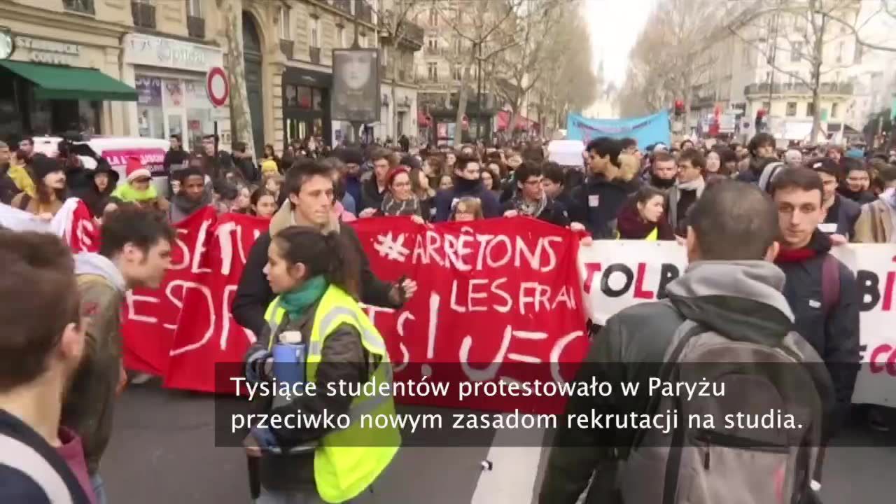 Tysiące studentów protestowało w Paryżu przeciwko nowym zasadom rekrutacji na uczelnie wyższe