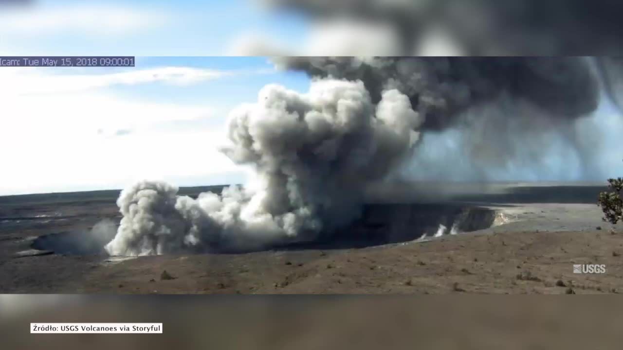Krater wulkanu Kilauea powiększył się siedmiokrotnie. Timelapse czterech miesięcy aktywności wulkanicznej na Hawajach