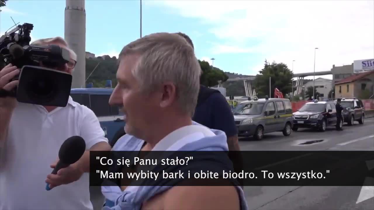 Cudem przeżył katastrofę w Genui. Most niemal zawalił mu się na głowę