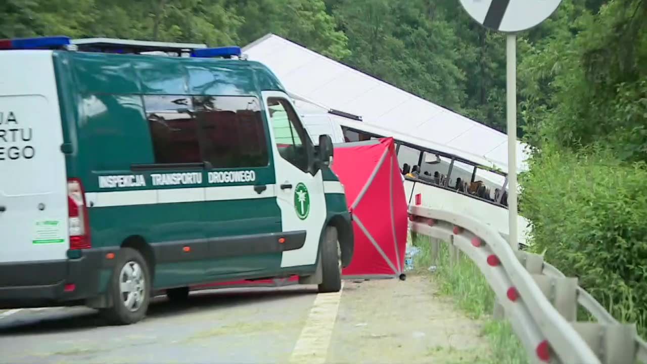 Wypadek autobusu z dziećmi na Zakopiance. Najnowszy bilans poszkodowanych