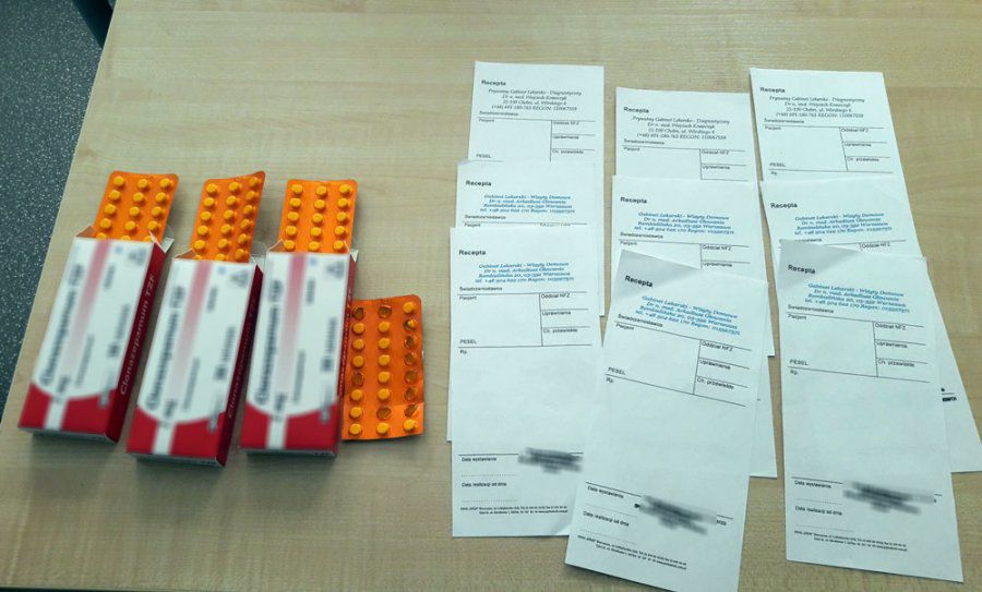 KUPOWAŁ PSYCHOTROPY NA SFAŁSZOWANE RECEPTY
