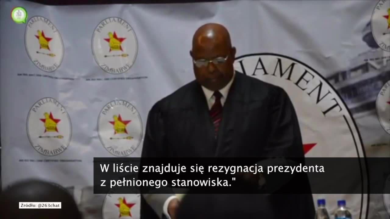 Radość w parlamencie Zimbabwe po ogłoszeniu rezygnacji prezydenta Mugabe