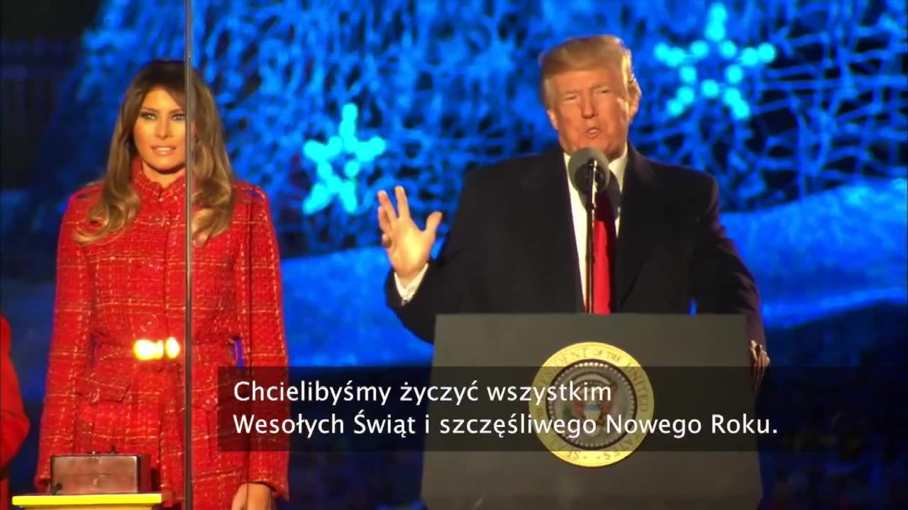 Obchody Bożego Narodzenia w Waszyngtonie rozpoczęte. D. Trump wraz z pierwszą damą złożyli życzenia i zapalili lampki na choince