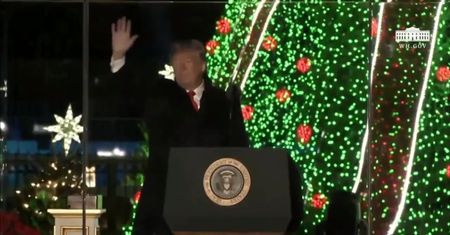 Donald i Melania Trump uroczyście zapalili lampki na choince przed Białym Domem