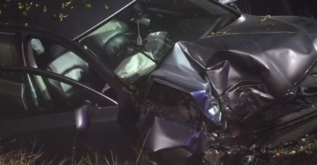 Samochód uderzył w drzewo w Ciechanowicach. Trzy osoby trafiły do szpitala