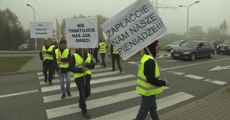 Strajk przy A1 w Żorach. Podwykonawcy nie otrzymali pieniędzy za swoją pracę