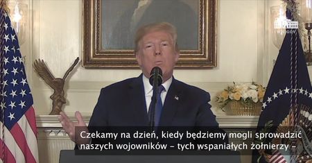 D. Trump: Putin obiecał światu, że zlikwiduje syryjską broń chemiczną. Nie dotrzymał obietnicy