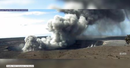 Krater wulkanu Kilauea powiększył się siedmiokrotnie. Timelapse czterech miesięcy aktywności wulkanicznej na Hawajach