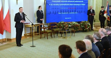 Prezydent: wspominamy dziś 38. rocznicę wywołania wojny jaruzelsko-polskiej