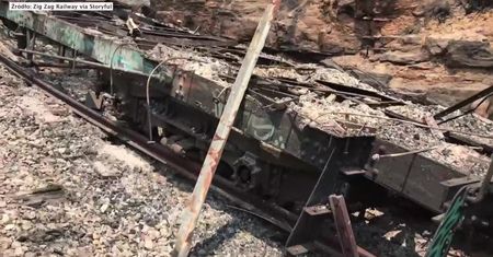 Pożar buszu w Australii zniszczył wagon należący do zabytkowej linii kolejowej