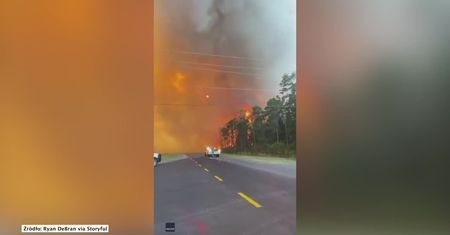 Pożary lasów na Florydzie. Pożar przeciął autostradę i odciął drogę ucieczki