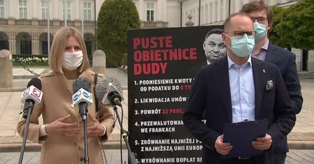 Likwidacja umów śmieciowych, pomoc dla frankowiczów, powrót do 22 proc. VAT-u”. Opozycja przypomina o niezrealizowanych obietnicach A. Dudy