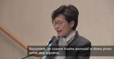 C. Lam apeluje do mieszkańców Hongkongu o pozostanie w domach. Ma to pomóc w walce z koronawirusem